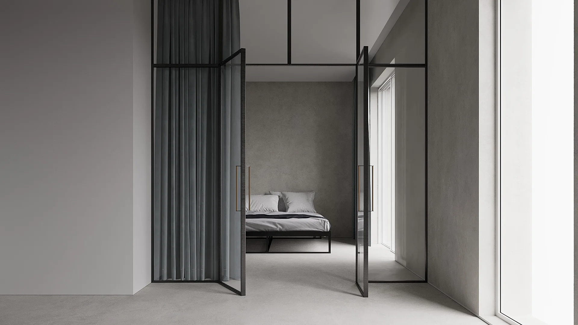 Tērauda un stikla durvis